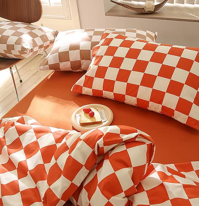 Grid Orange White