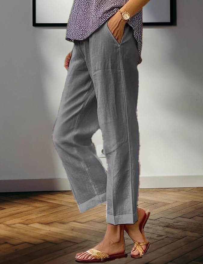 Womens Solid Straight Leg Pant 07