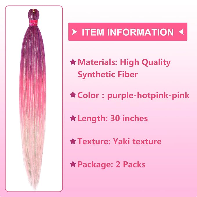 purple hot pink with tinsel