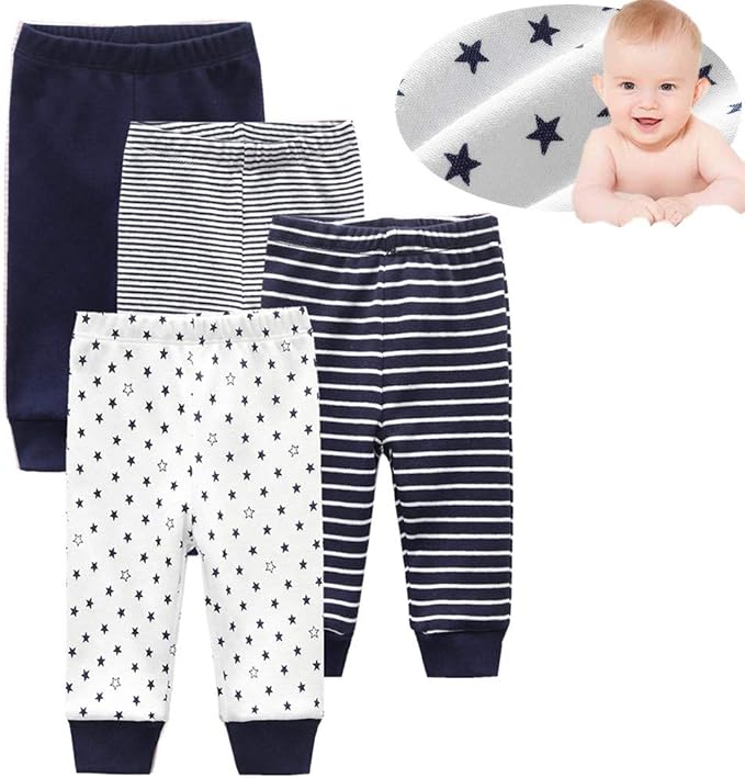 Dark Blue Stripe & Little Stars & Print Set