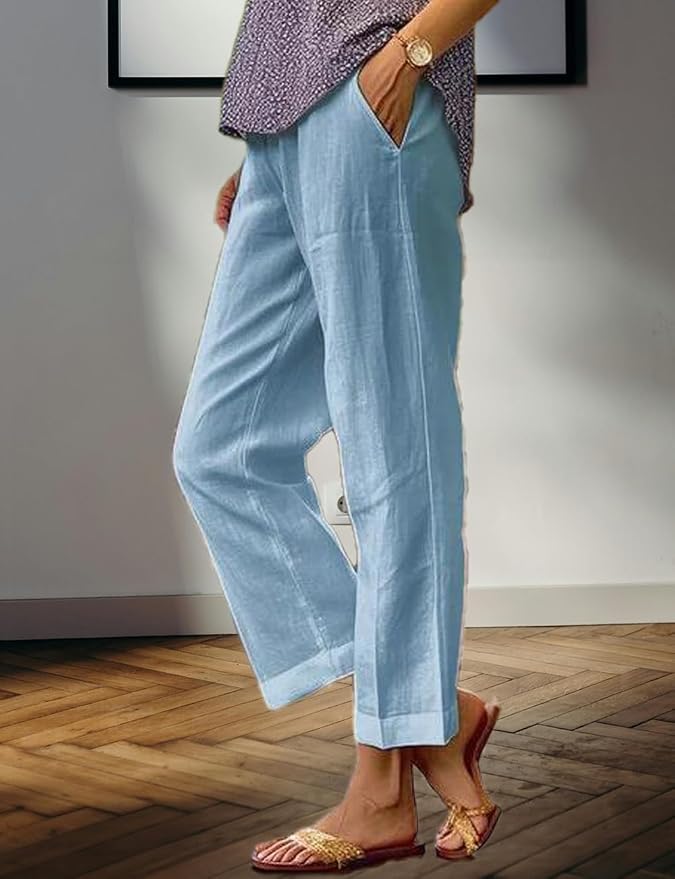 Womens Solid Straight Leg Pant 09