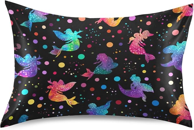 Mermaids Silhouettes and Colorful Polka Dots
