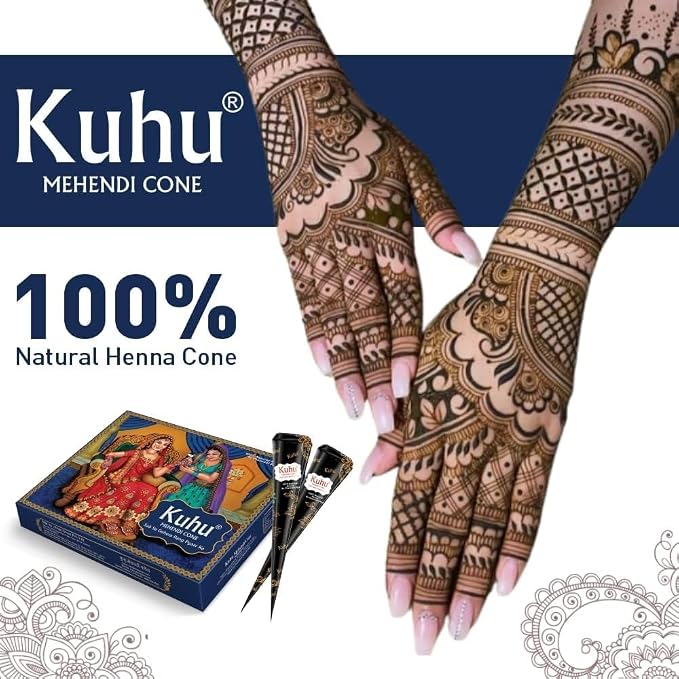 Natural Brown Hair Color (Blue Mehendi Cone Box)