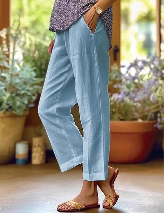 Womens Solid Straight Leg Pant 09