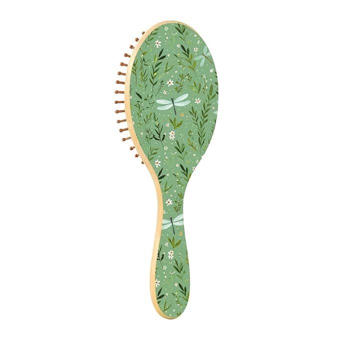 Pastoral Green Dragonflies Flowers Leaves