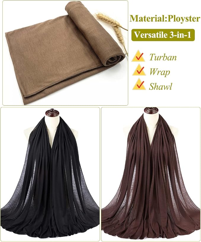 3pcs-black & Brown & Camel