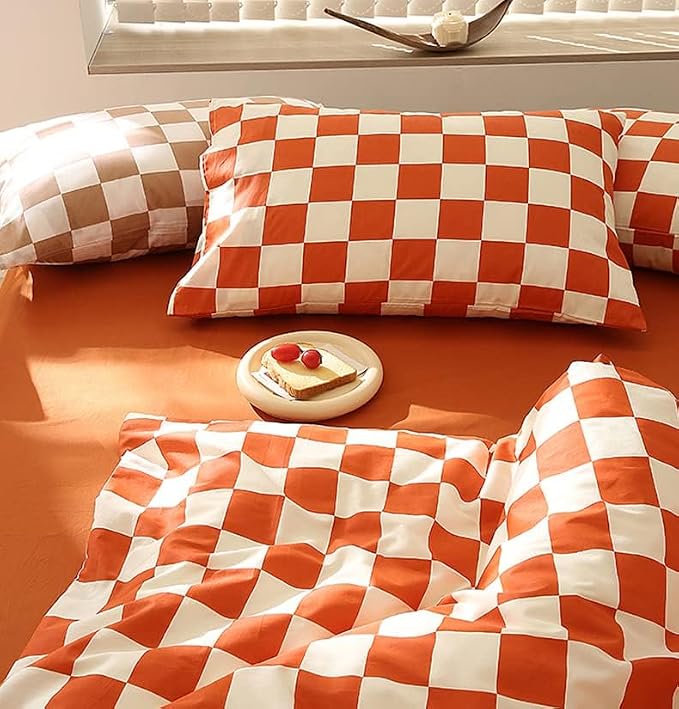 Grid Orange White
