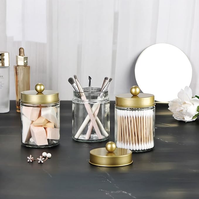 Jar Clear/Lid Gold