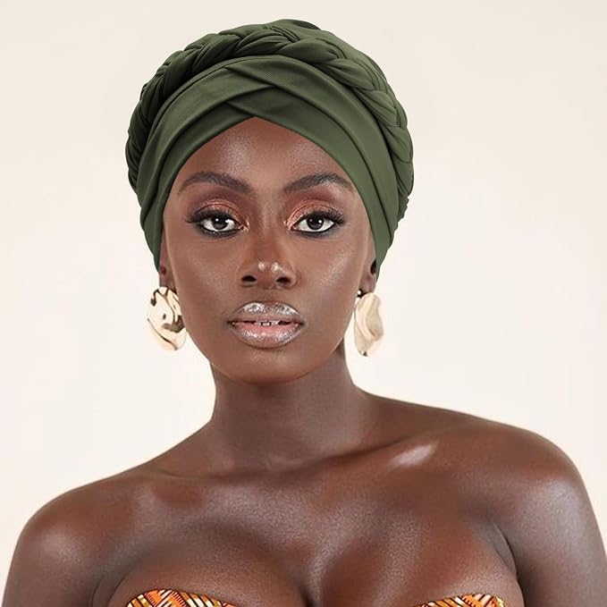 2 Pack Twisted Braid: Beige, Olive-green