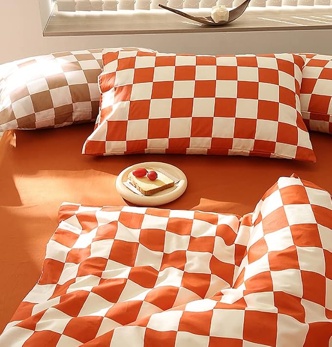 Grid Orange White