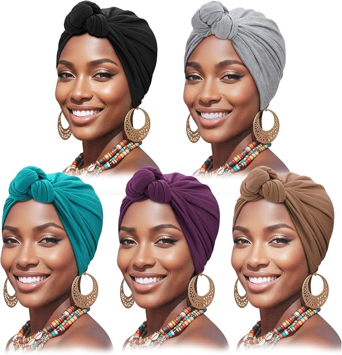 5 Pack Knotted : Black, Grey, Teal, Purple, Khaki