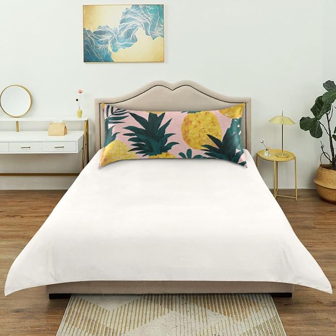 Light Pink Pineapples and Tropical Leaves