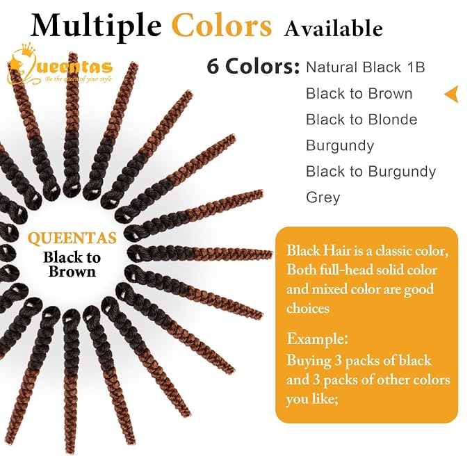 Natural Black to Brown