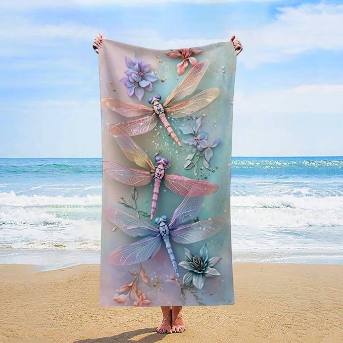 Watercolor Dragonfly and Floral