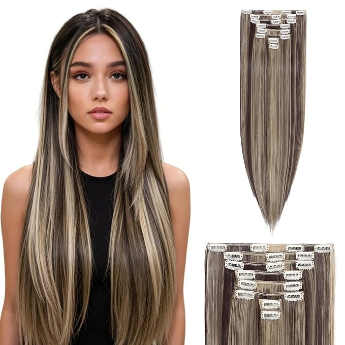 Dark Brown Mix Ash Blonde