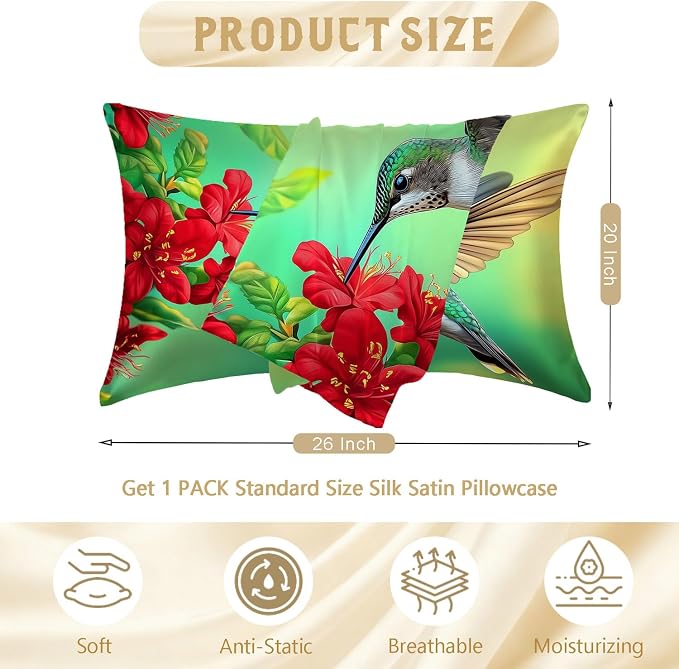 Humming Bird and Red Flowers