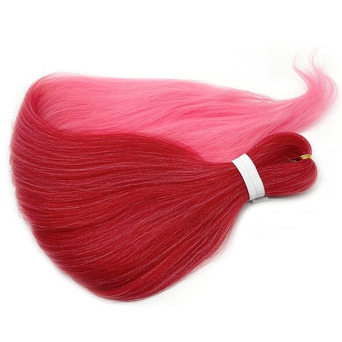 Mixed Red Pink Braiding Hair