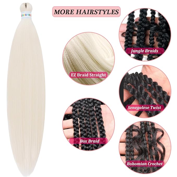White Blonde Braiding Hair