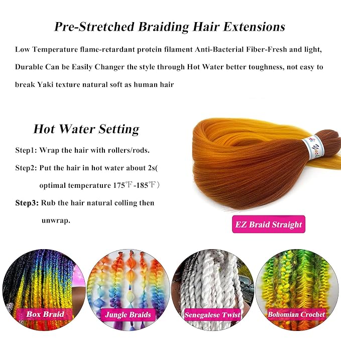 Ginger Golden Ombre Braiding Hair 6 Packs