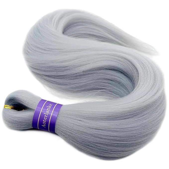 Silver Braiding Hair Pre Stretched