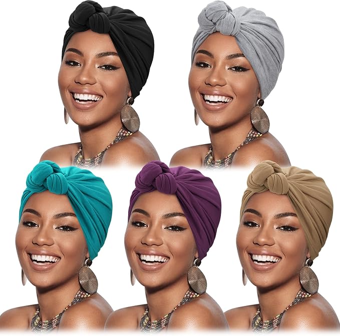 5 Pack Knotted: Khaki/Purple/Teal/Grey/Black