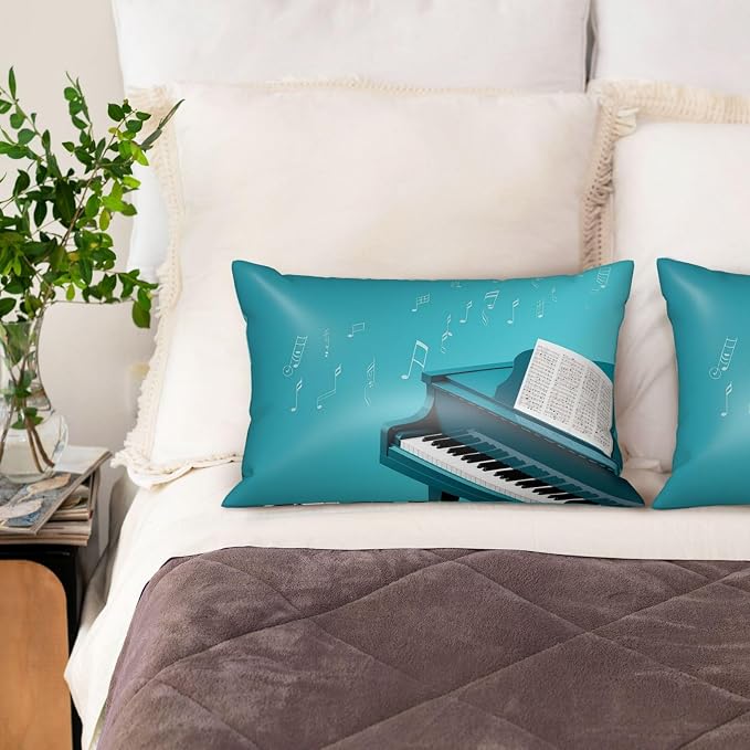 Piano on Blue Background