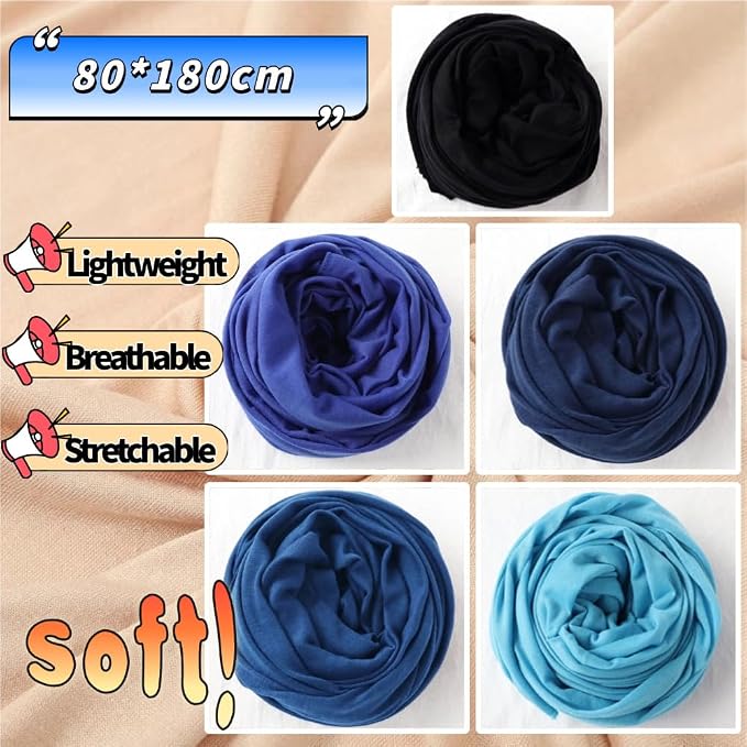 5pcs-(black,denim Blue,royal Blue,navy Blue,sky Blue)