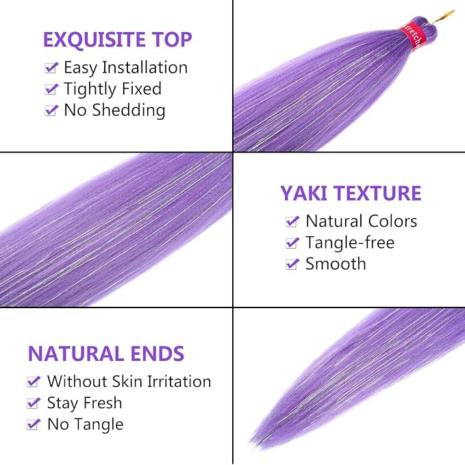 lavender purple with tinsel