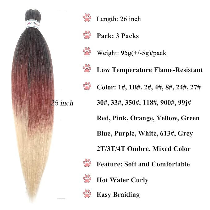 Ginger Blonde Ombre Braiding Hair 3 Packs