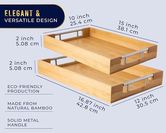 Bamboo Natural With Silver Handles