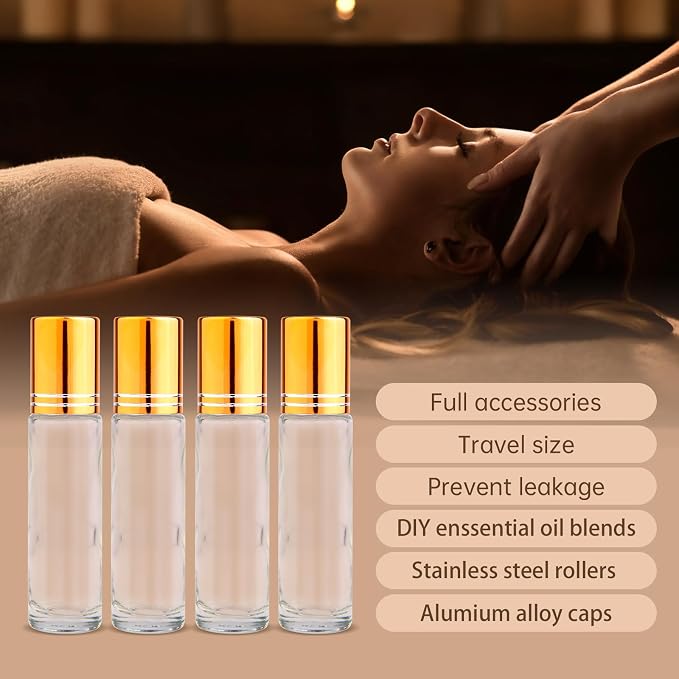 100 PACK Clear Rolelr Bottles