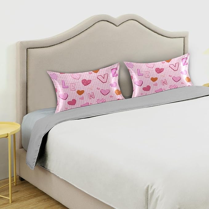 Pink Plaid Valentine Hearts