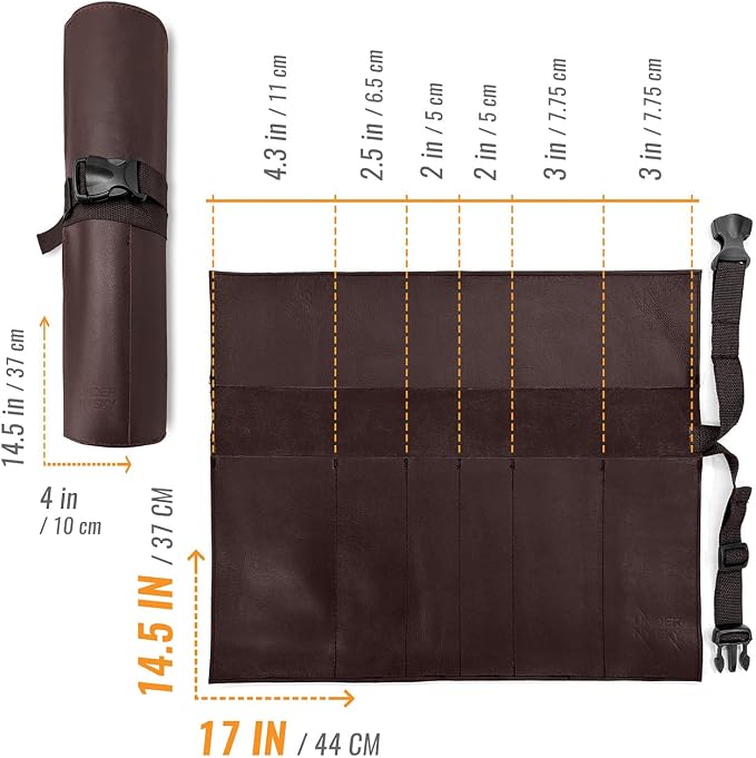 Knife Roll Brown