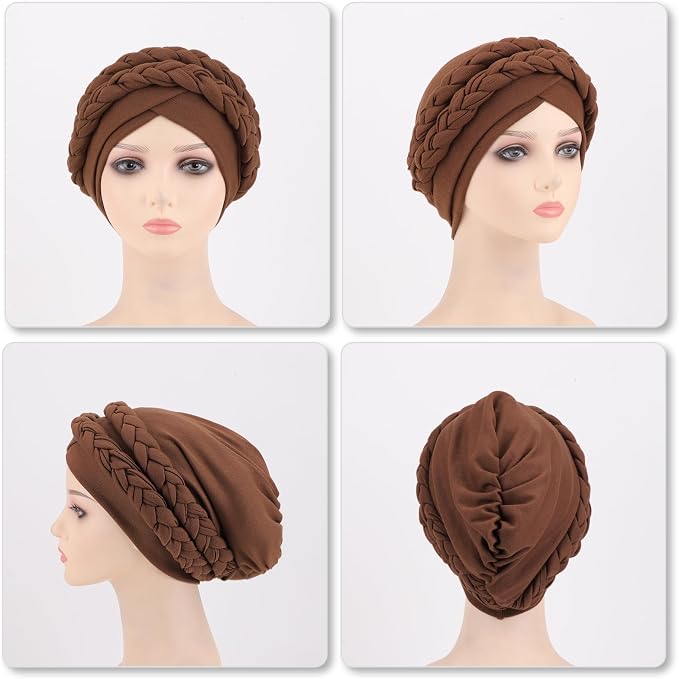 2 Pack Double Twisted Braid: Olive-green/Coffee