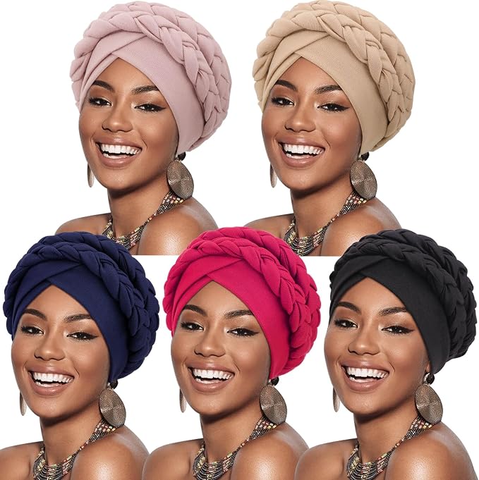 5 Pcs Double Twisted Braids: Black/Coffee/Army Green/Burgundy/Fuchsia
