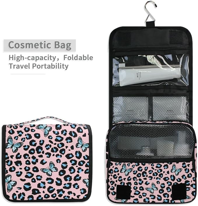 Blue Butterfly Leopard Print