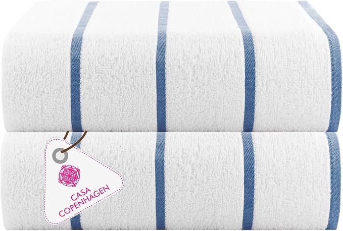 Cabana 2pcs Pool Towel Set White Ink Blue