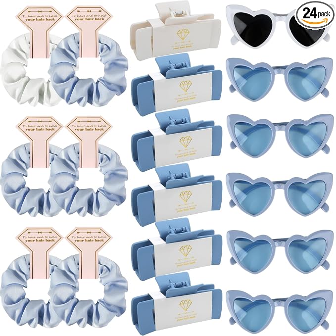 18pcs White&Dusty Blue