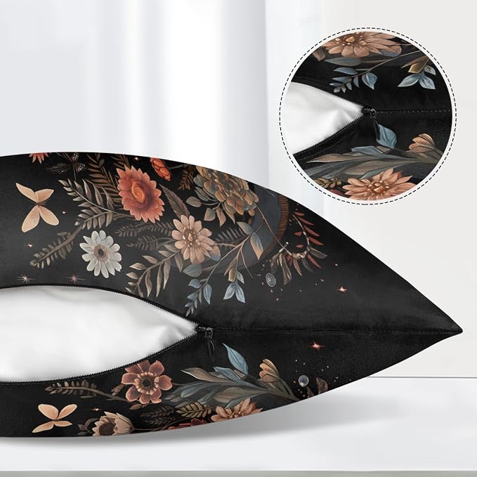 Butterfly Floral Moon Print
