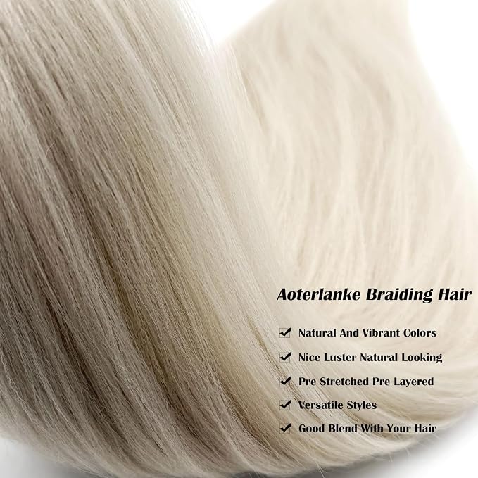 Mixed Ash Blonde Braiding Hair Pre Stretched