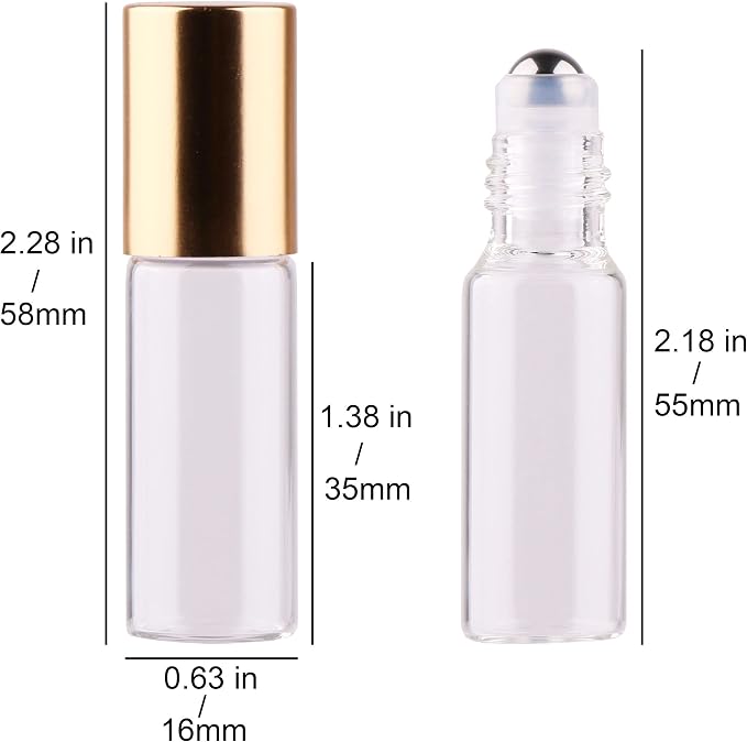 Clear Roller Bottles - 100 PACK