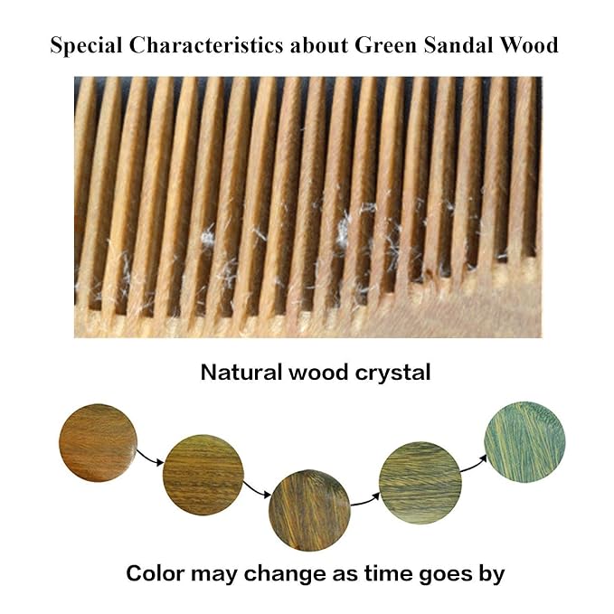 Green Sandalwood Buffalo Horn Wide Tooth