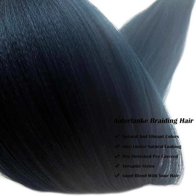 Navy Blue Braiding Hair Pre Stretched