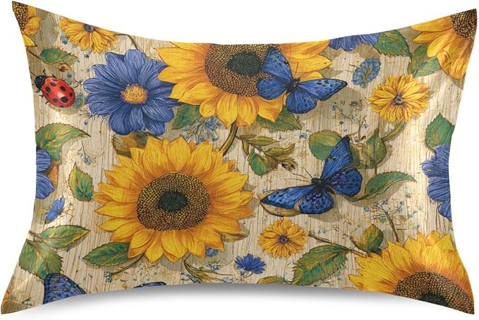 Beige Sunflower Butterfly Ladybug