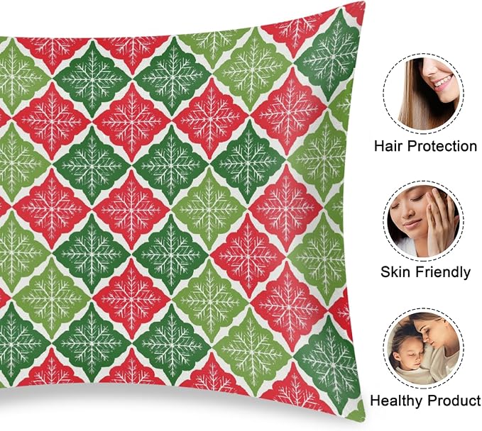 Red Green Snowflakes Retro