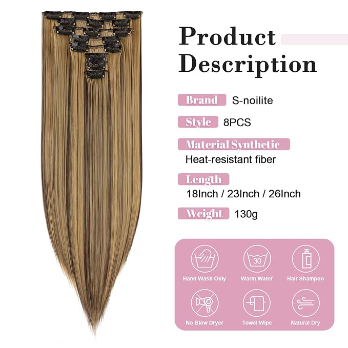 #4H27 Medium Brown with Honey Blonde Highlights