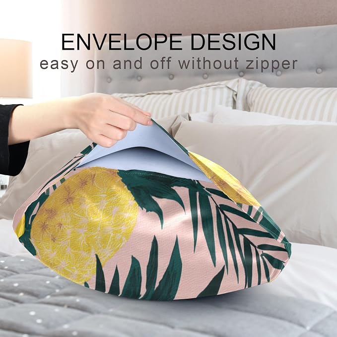 Light Pink Pineapples and Tropical Leaves