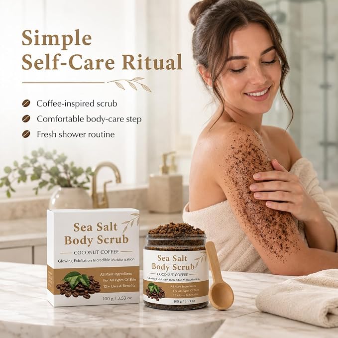 2PCS Body Scrub + Wooden Scoop