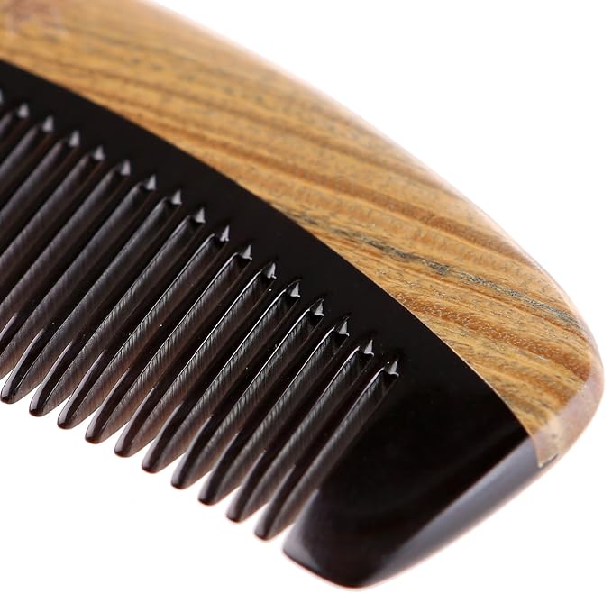Black Buffalo Horn Fine Tooth