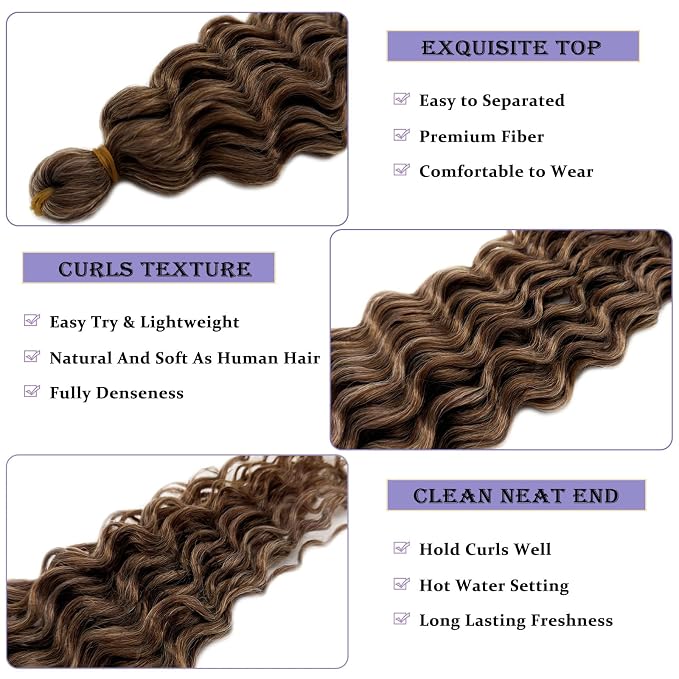 Mixed Honey Brown Blonde Braiding Hair with Boho Curls